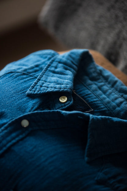 Chemise indigo gaze de coton