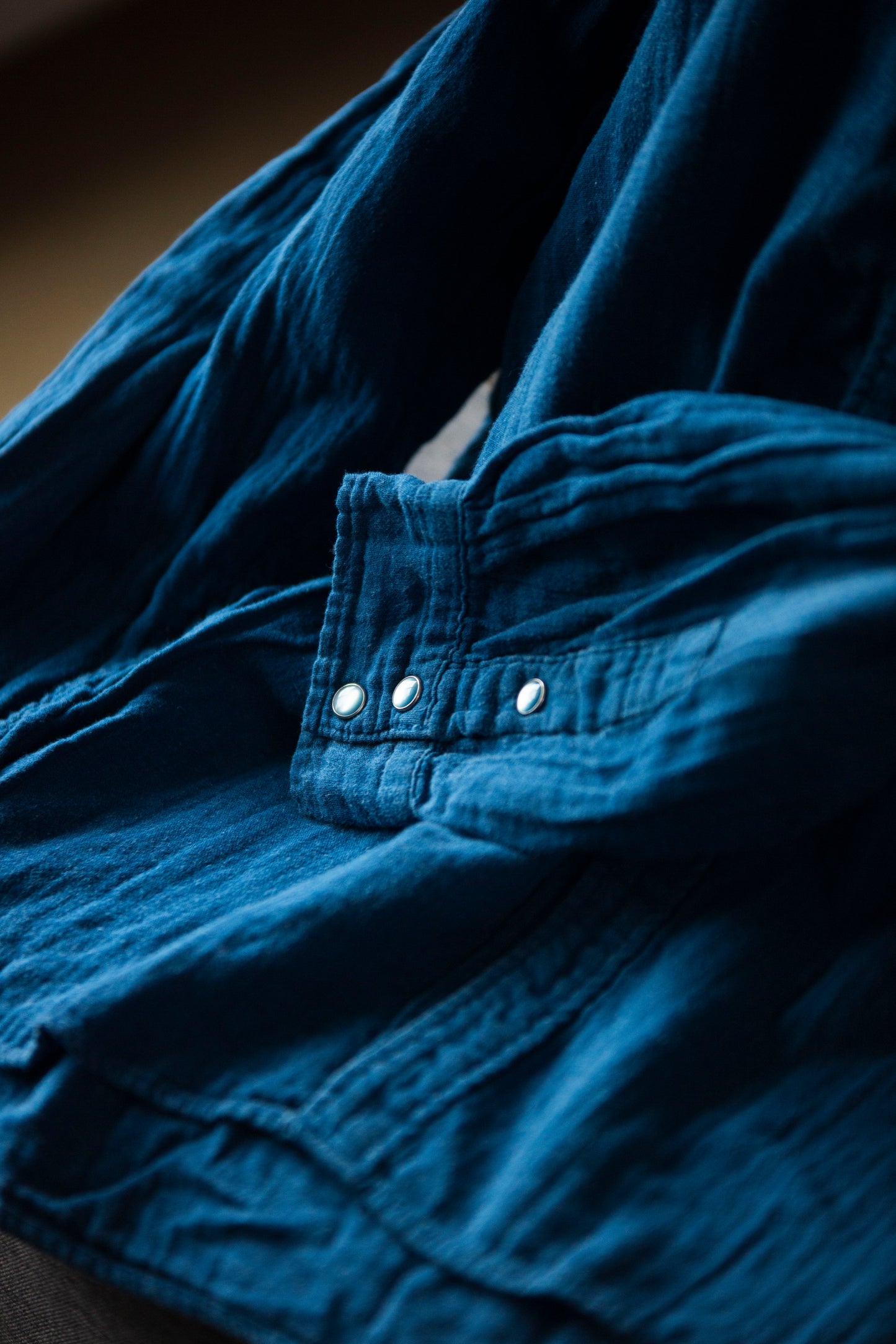 Chemise indigo gaze de coton