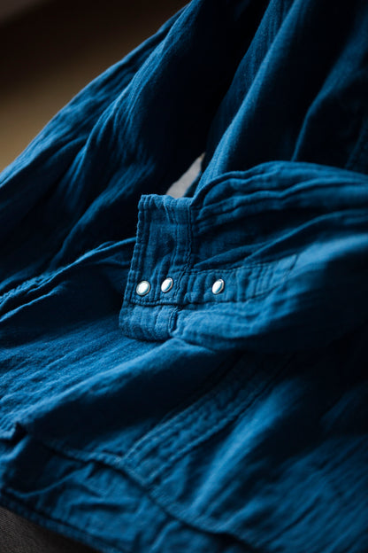 Chemise indigo gaze de coton