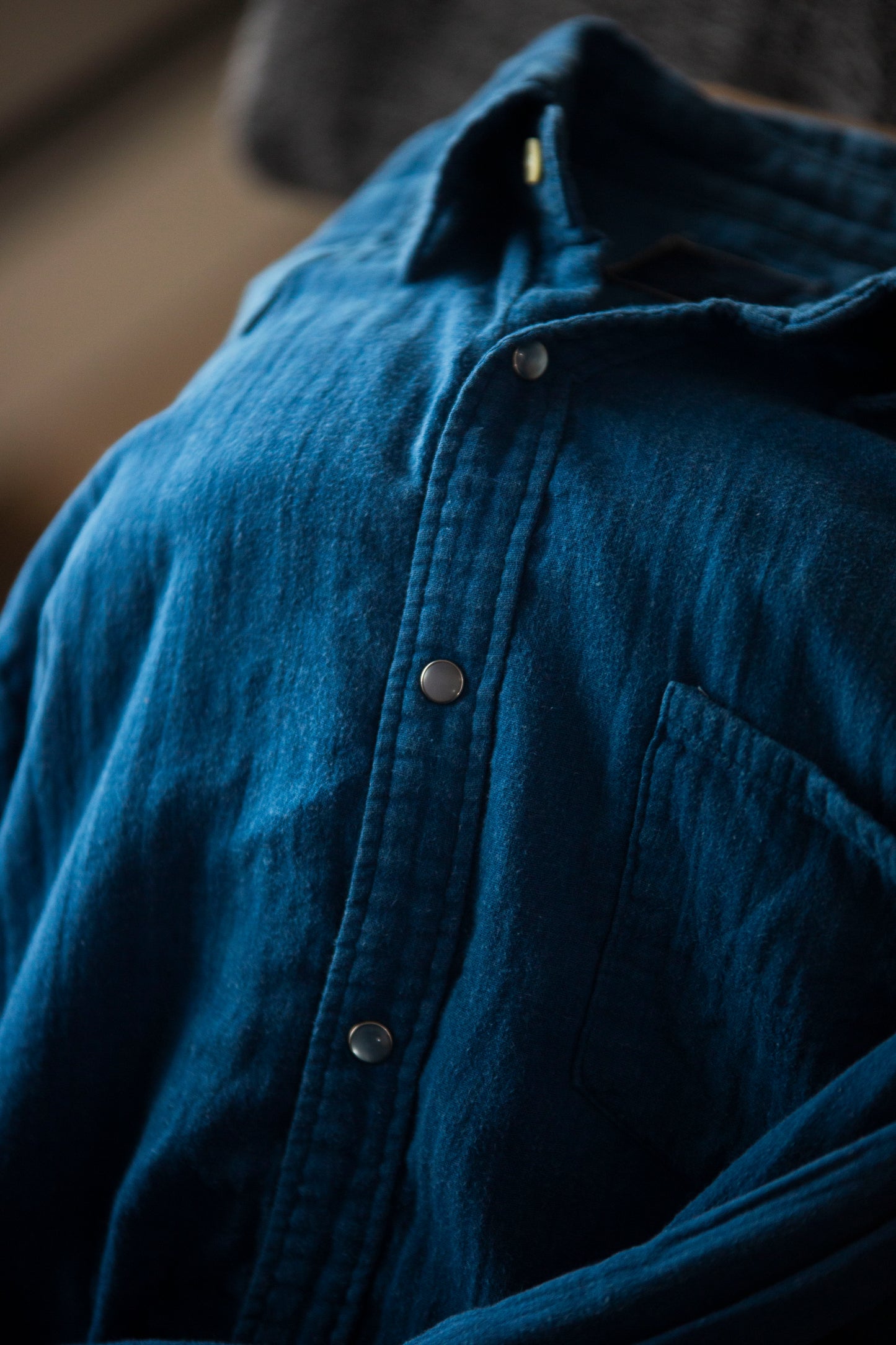 Chemise indigo gaze de coton