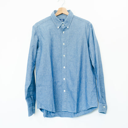 Chemise chambray teinte à l'indigo