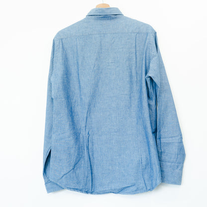 Chemise chambray teinte à l'indigo