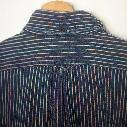 Chemise colorée rayée en coton épais