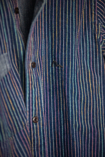 Chemise colorée rayée en coton épais