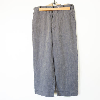 Pantalon en lin rayé