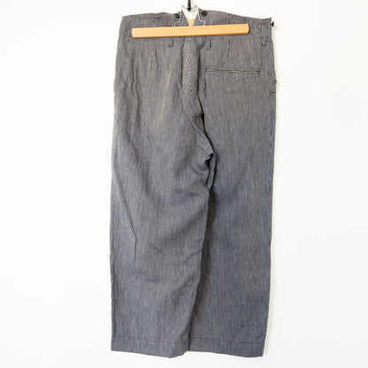 Pantalon en lin rayé