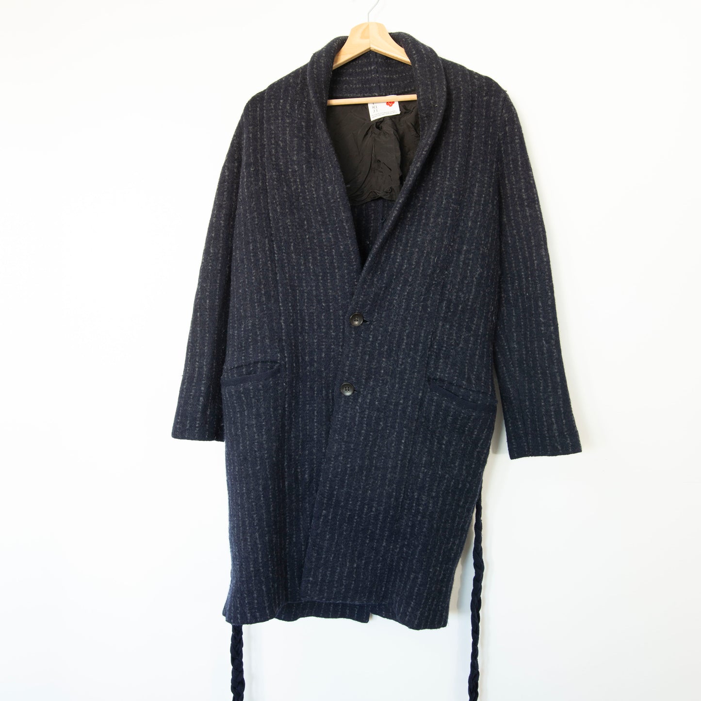 Manteau en laine à col châle