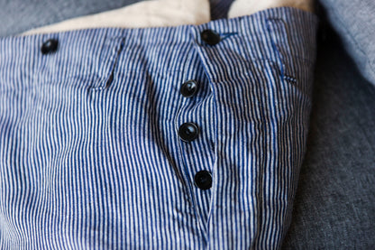 Pantalon en lin rayé