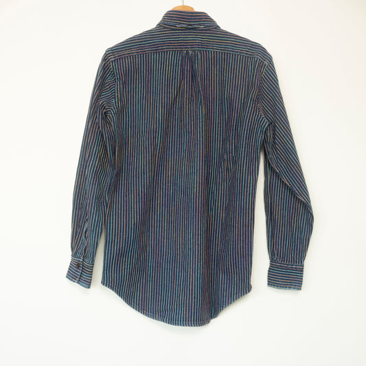 Chemise colorée rayée en coton épais